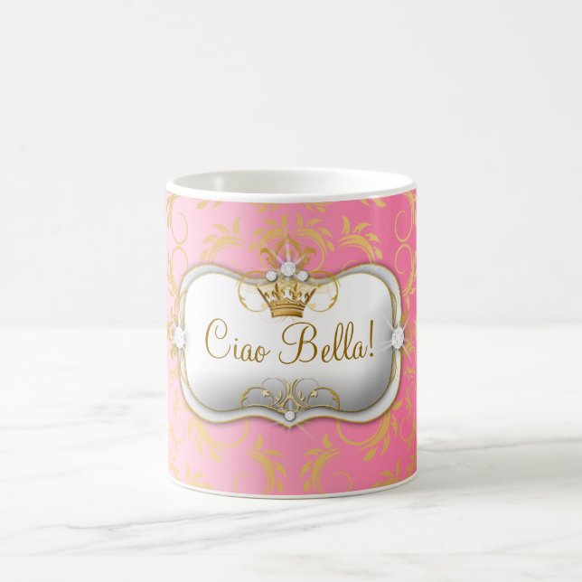 Caneca De Café O rosa divino dourado de 311 Ciao Bella (Centro)