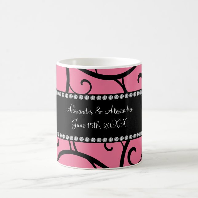 Caneca De Café o rosa roda favores do casamento (Centro)