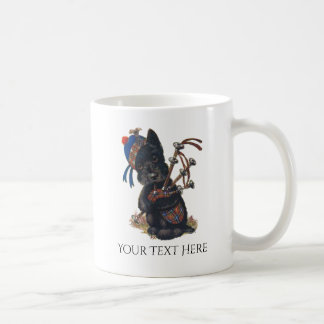 Caneca De Café O Scottie bonito que joga Bagpipes personaliza