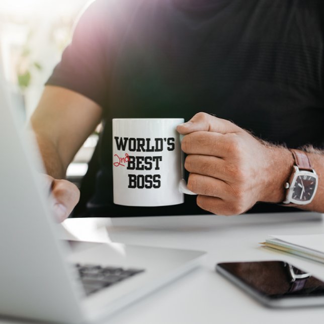 Caneca De Café O segundo melhor chefe do mundo - Mug personalizáv (Criador carregado)