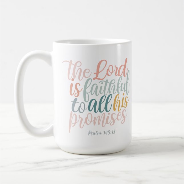 Caneca De Café O Senhor é Escritura Cristã Fiel Salmos (Esquerda)