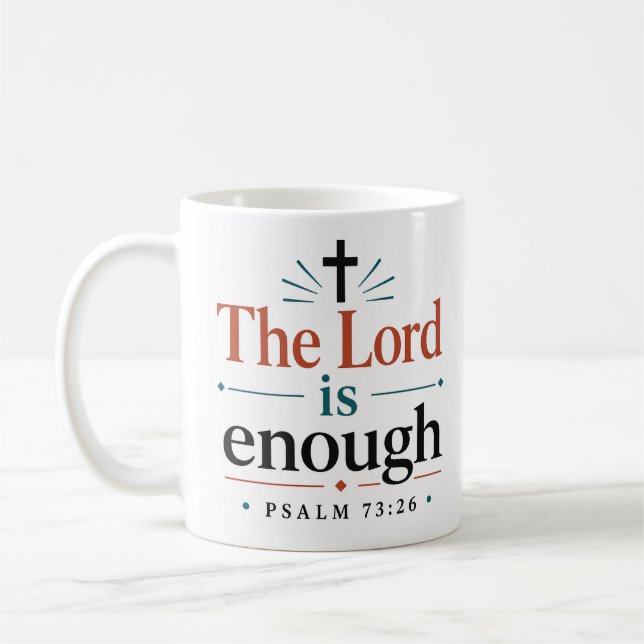 Caneca De Café O Senhor é Suficiente Versículo Bíblico Minimalist (Esquerda)