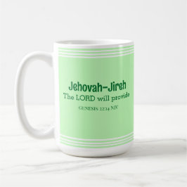 Caneca De Café O Senhor Irá Proporcionar Bíblia Verso Verde