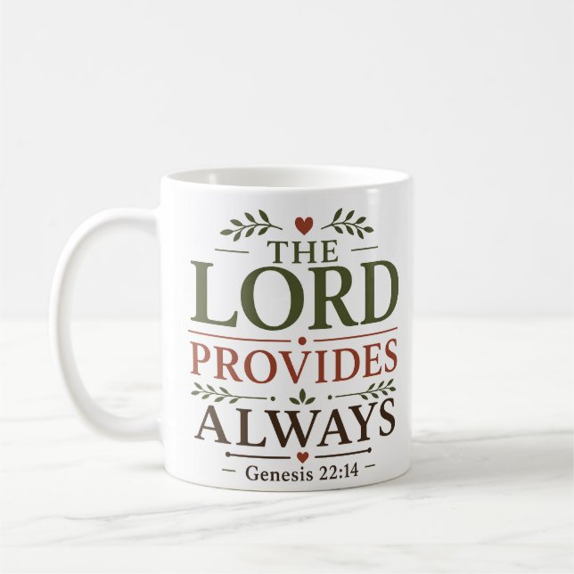 Caneca De Café O Senhor Sempre Providencia Devocional Escritura E (Esquerda)