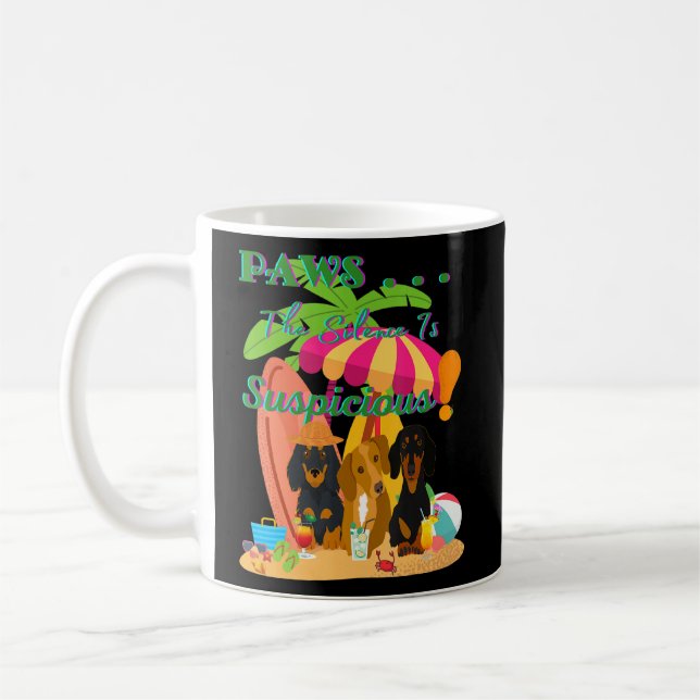 Caneca De Café O Silêncio Cute Dachshund Wiener Dog É Suspeito (Esquerda)