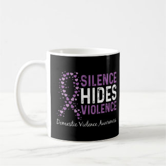 Caneca De Café O silêncio esconde a violência doméstica, a consci