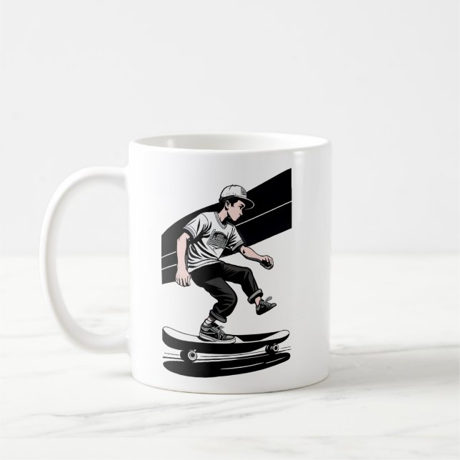 Caneca De Café O Skateboarder da Criança Mug (Esquerda)