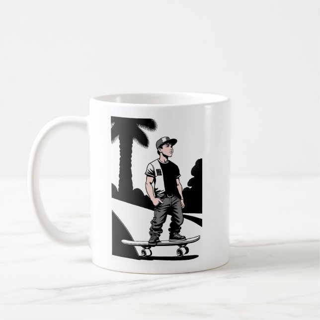 Caneca De Café O Skateboarder da Criança Mug (Esquerda)