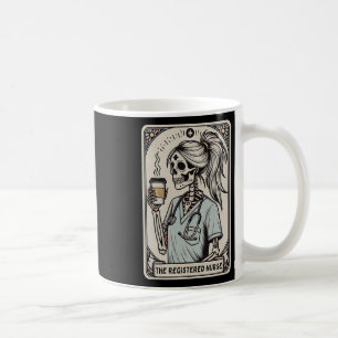 Caneca De Café O Skeleton Happy Hal da Enfermeira Tarot Registrad