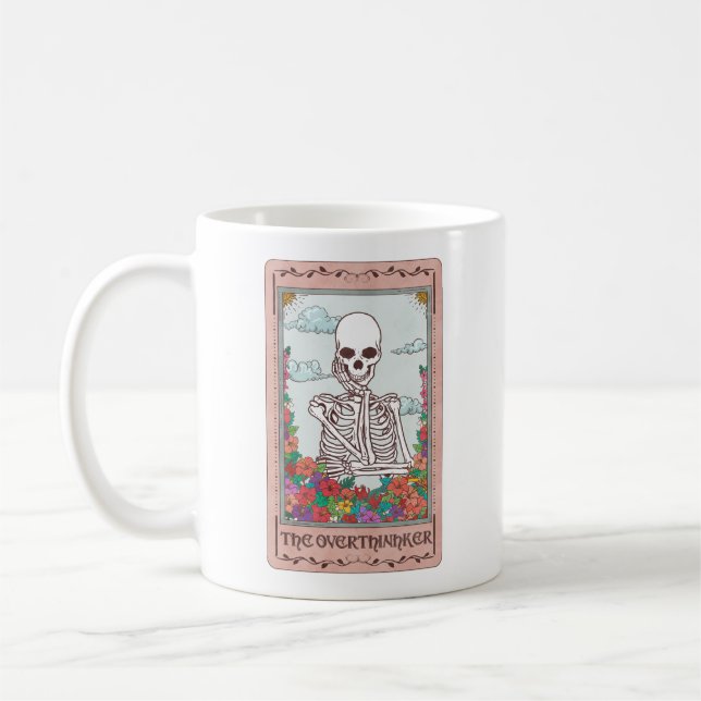 Caneca De Café O Skeleton Tarot Engraçado (Esquerda)