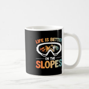 Caneca De Café O Snowboard Óculos A Vida É Melhor Nas Esfregões S