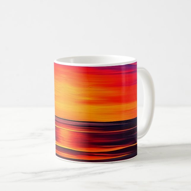 Caneca De Café O sol do oceano em forma de abstrato (Frente Esquerda)