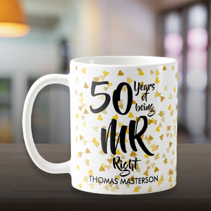 Caneca De Café O Sr. Certo e a Sra. Sempre Certa 50º Aniversário