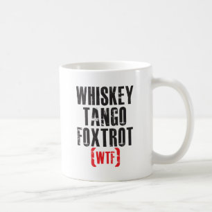 Caneca De Café O tango do uísque Foxtrot - WTF - preto