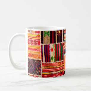 Caneca De Café O tapete turco é feito à mão. Patches