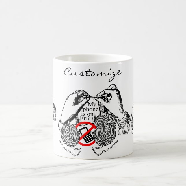 Caneca De Café O telefone está no Knit Thunder_Cove (Centro)