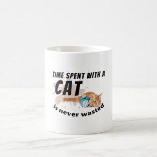 Caneca De Café O tempo passado com um gato nunca é desperdiçado