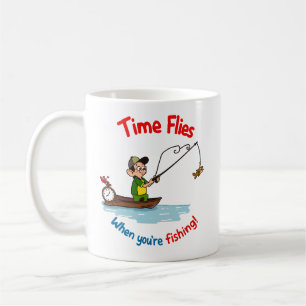 Caneca De Café O Tempo Voa Quando Você Está Pescando