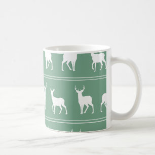 Caneca De Café O teste padrão branco dos cervos e do veado em