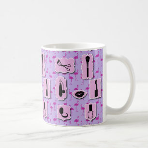 Caneca De Café O teste padrão cosmético do logotipo das