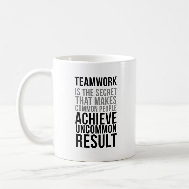 Caneca De Café O Trabalho Da Equipe É O Segredo (Esquerda)
