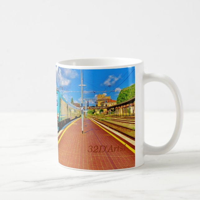 Caneca De Café O trem de Florença chega na plataforma de Lucca, (Direita)