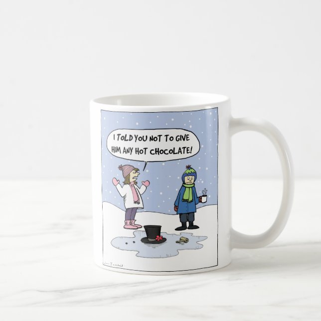 Caneca De Café "O Último Dia de Frosty" Cartoon Holiday Humoroso  (Direita)