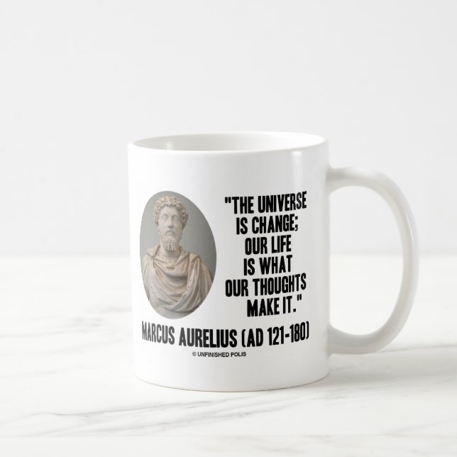 Caneca De Café O universo de Marcus Aurelius é mudança que nossa (Direita)