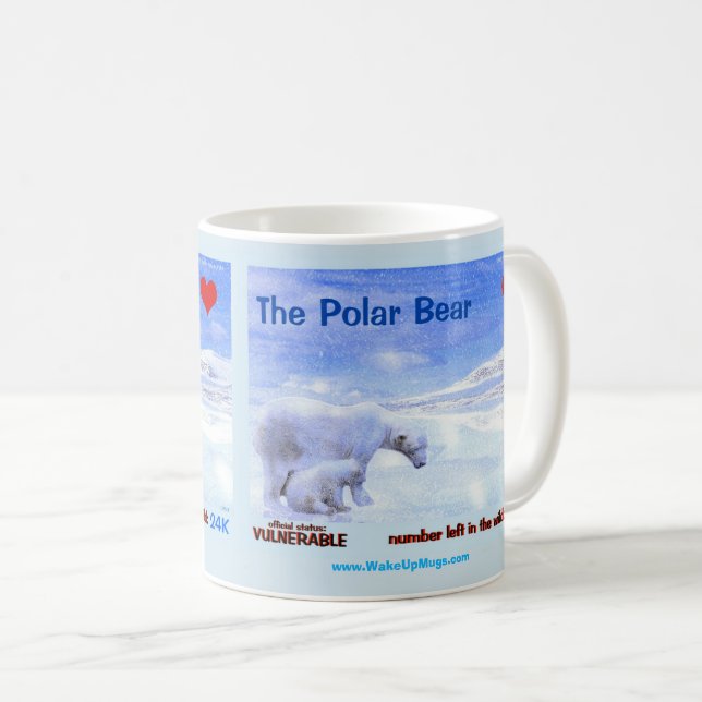 Caneca De Café O urso polar psto em perigo - (Frente Esquerda)