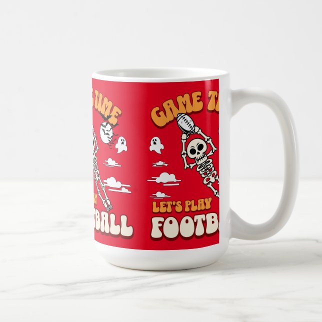 Caneca De Café O Vamos do Jogo Joga Futebol Halloween Engraçado (Direita)
