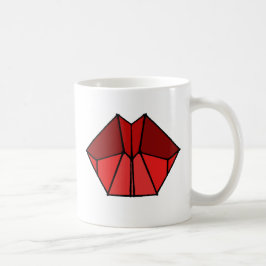 Caneca De Café O vermelho cúbico dos lábios protege o copo da