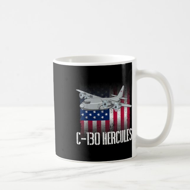 Caneca De Café O Veterano salgado C-130 Hércules Hercules America (Direita)