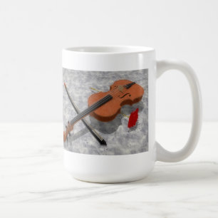 Caneca De Café O violino e o Rosa: Mug de Café Personalizado