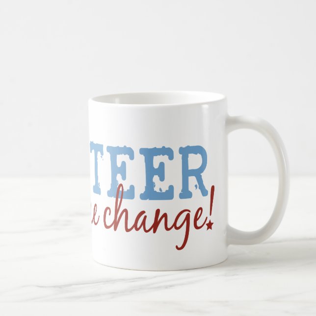 Caneca De Café O voluntário seja a mudança (Direita)