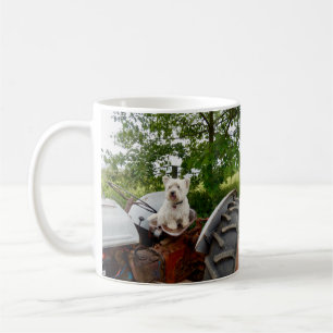 Caneca De Café O Westie oficial em um trator