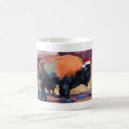 Caneca De Café O Wraparound do bisonte do Natal