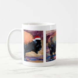 Caneca De Café O Wraparound do bisonte do Natal