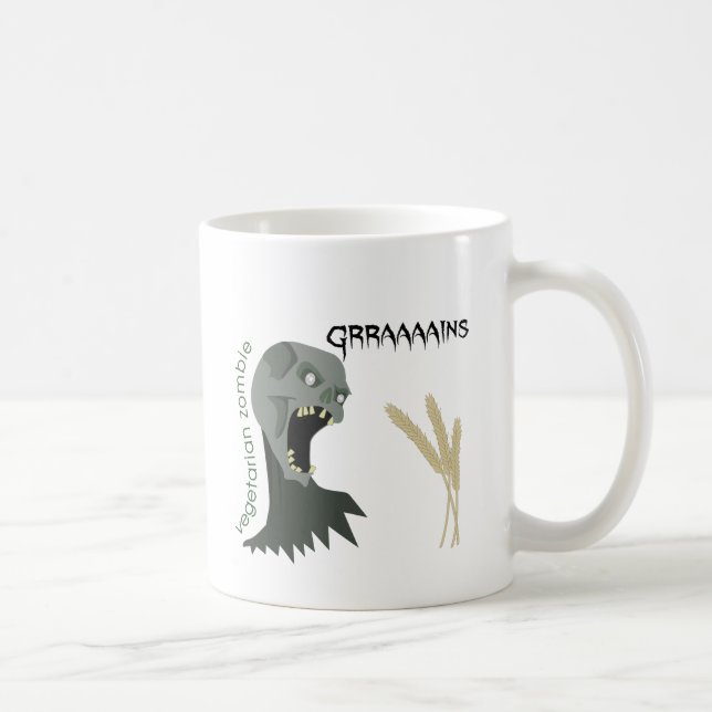 Caneca De Café O zombi do vegetariano quer Graaaains! (Direita)
