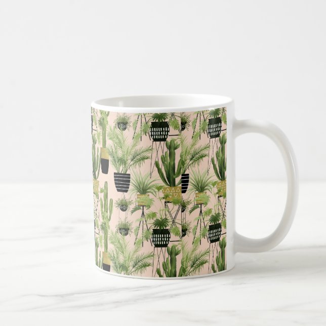 Caneca De Café Oásis Interior | Padrão de linhagem vegetal (Direita)