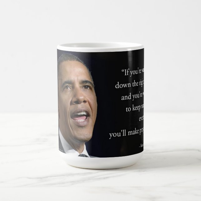 Caneca De Café Obama e Citação Motivacional Bonito  (Centro)