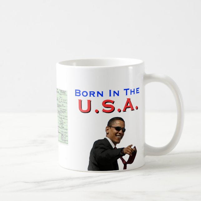 Caneca De Café Obama: Nascer nos EUA (Direita)