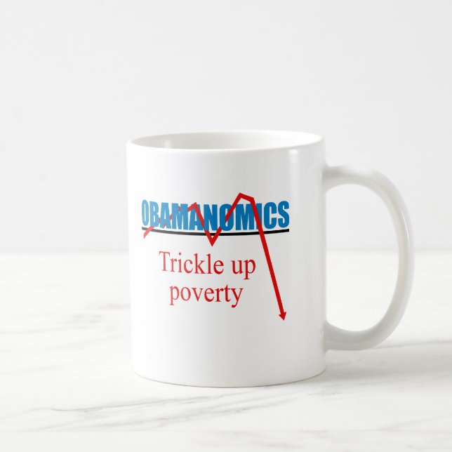 Caneca De Café Obamanomics - gotejamento acima da pobreza (Direita)