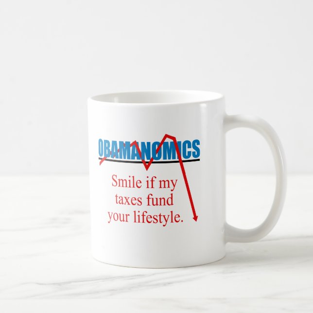 Caneca De Café Obamanomics - sorriso se meus impostos financiam (Direita)