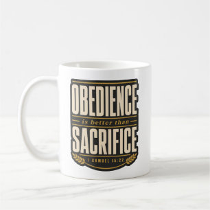 Caneca De Café Obediência é Melhor que Sacrifício Fé Cristã