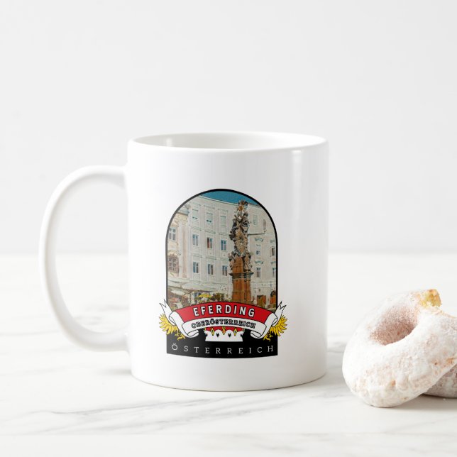 Caneca De Café Oberösterreich Eferding Österreich Souvenir (Com Donut)