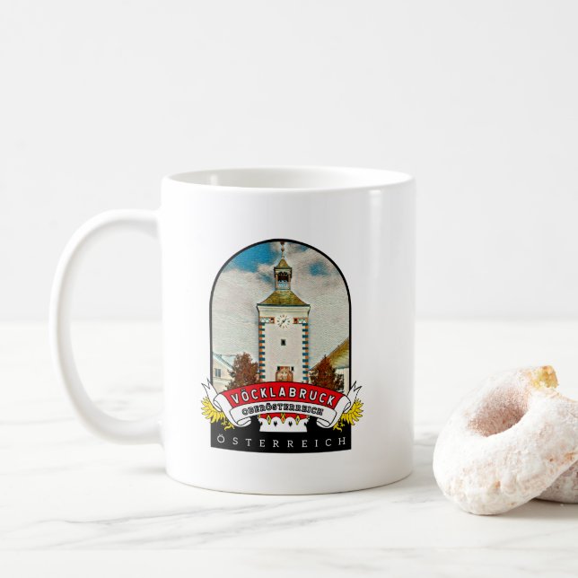 Caneca De Café Oberösterreich Vöcklabruck Österreich Souvenir  (Com Donut)