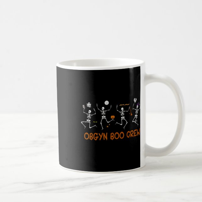Caneca De Café Obgyn Boo Crew Nurse Skeleton Dancing Halloween Sp (Direita)