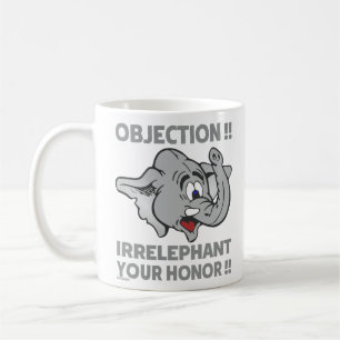 CANECA DE CAFÉ OBJEÇÃO! IRRELEPHANTE SUA HONRA!              
