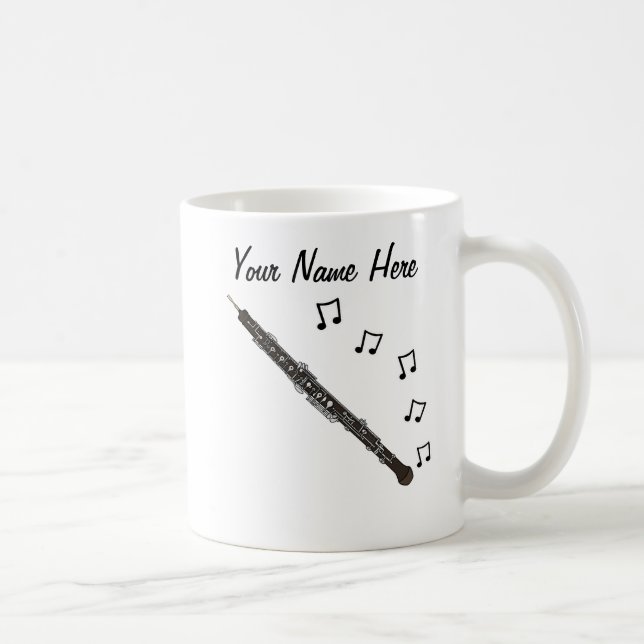 Caneca De Café Oboe Custom Mug Oboist Woodwind Musical Gift (Direita)