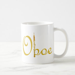 Caneca De Café Oboe Dourado